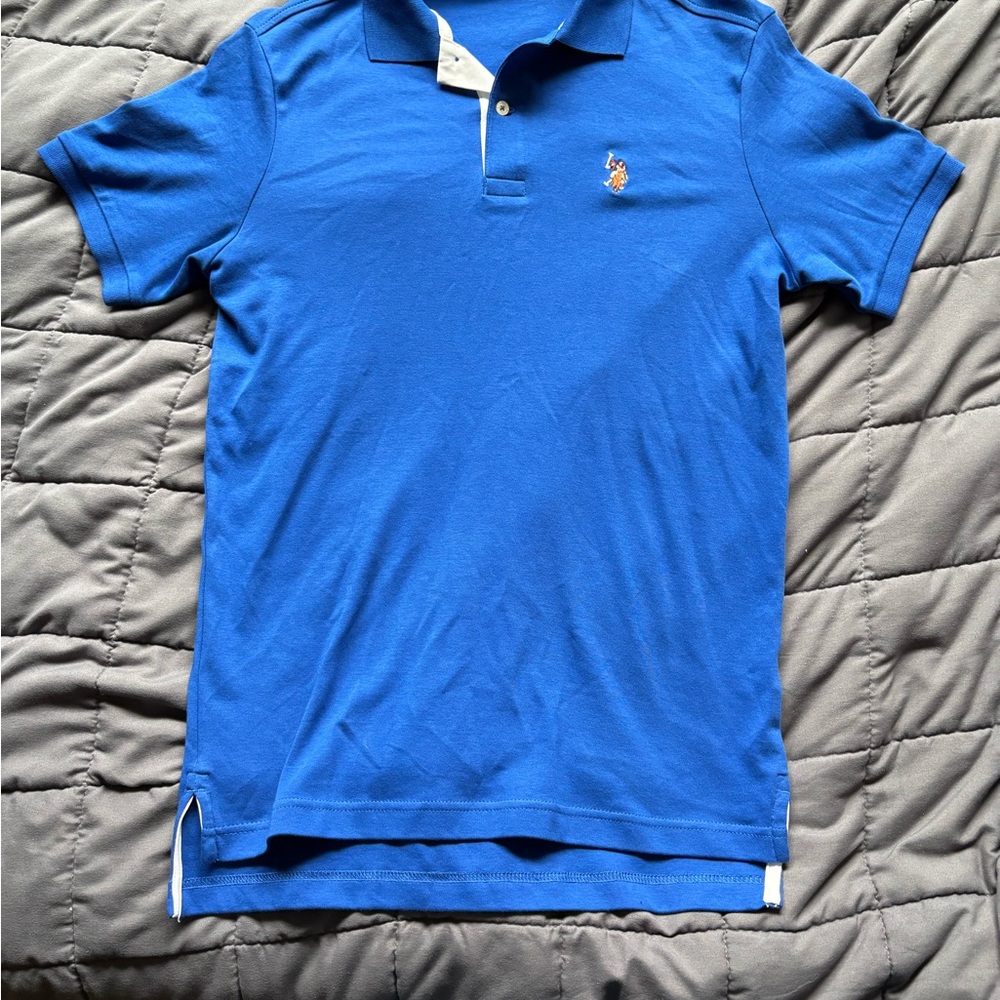 Blue Polo Shirt with Logo